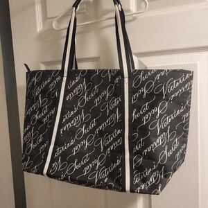 Victoria's Secret Black and White Script Tote